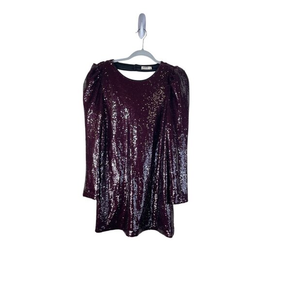 Essue Long Sleeve Open Back Sequin Mini Dress New Years Holiday Party S - Picture 6 of 9